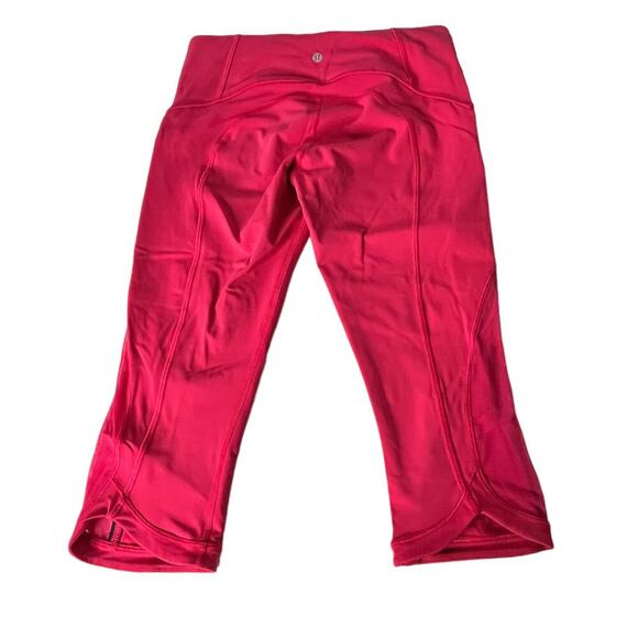Lululemon Sun Runner Crop Leggings 17" Fuchsia Pink Size 6 - Picture 7 of 12